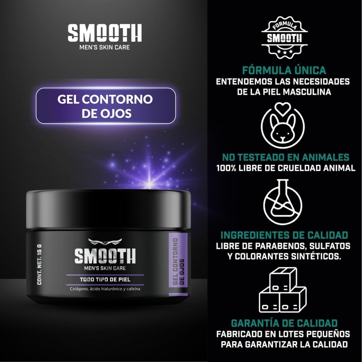 Gel Contorno de ojos Con Colágeno y Cafeína - Smoothmx