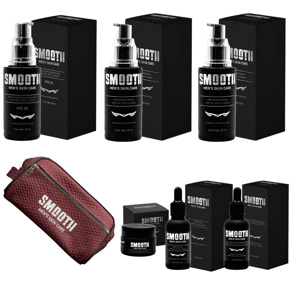 Kit Definitivo Smooth Con Bolsa | Piel Mixta/Grasa/Normal - Smoothmx