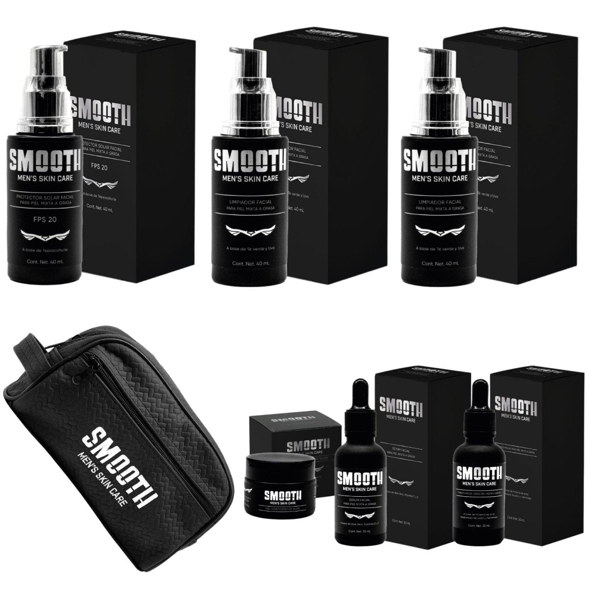 Kit Definitivo Smooth Con Bolsa | Piel Mixta/Grasa/Normal - Smoothmx