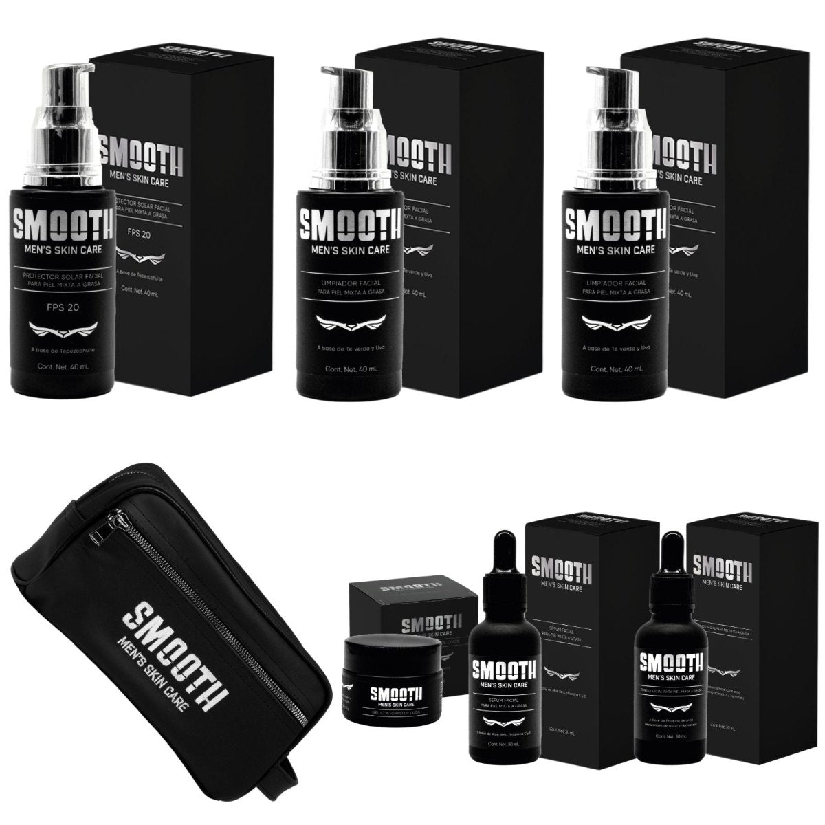 Kit Definitivo Smooth Con Bolsa | Piel Mixta/Grasa/Normal - Smoothmx