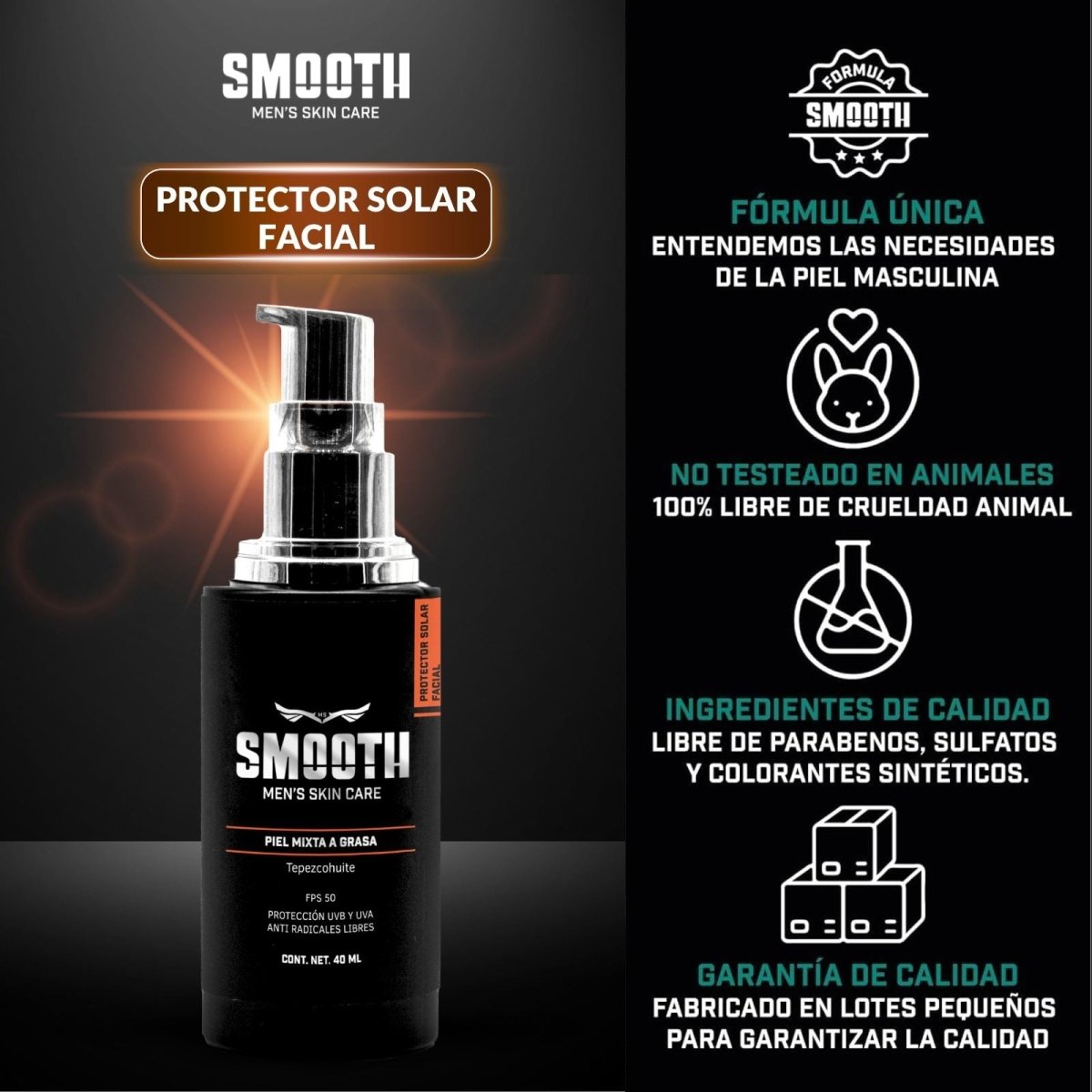 Protector Solar de Tepezcohuite FPS50 - Smoothmx
