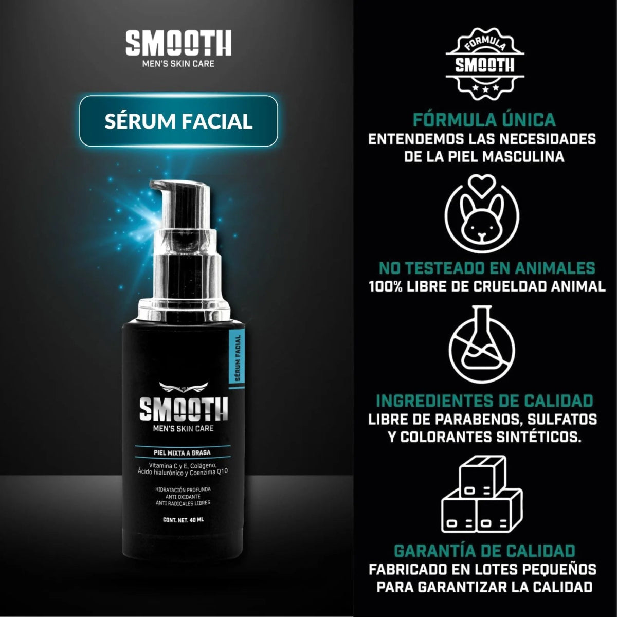 Serum facial de Vitamina C y Coenzima Q10 - Smoothmx
